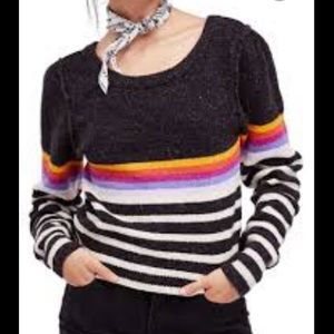 Free People Complete Me Striped Sweater size Small